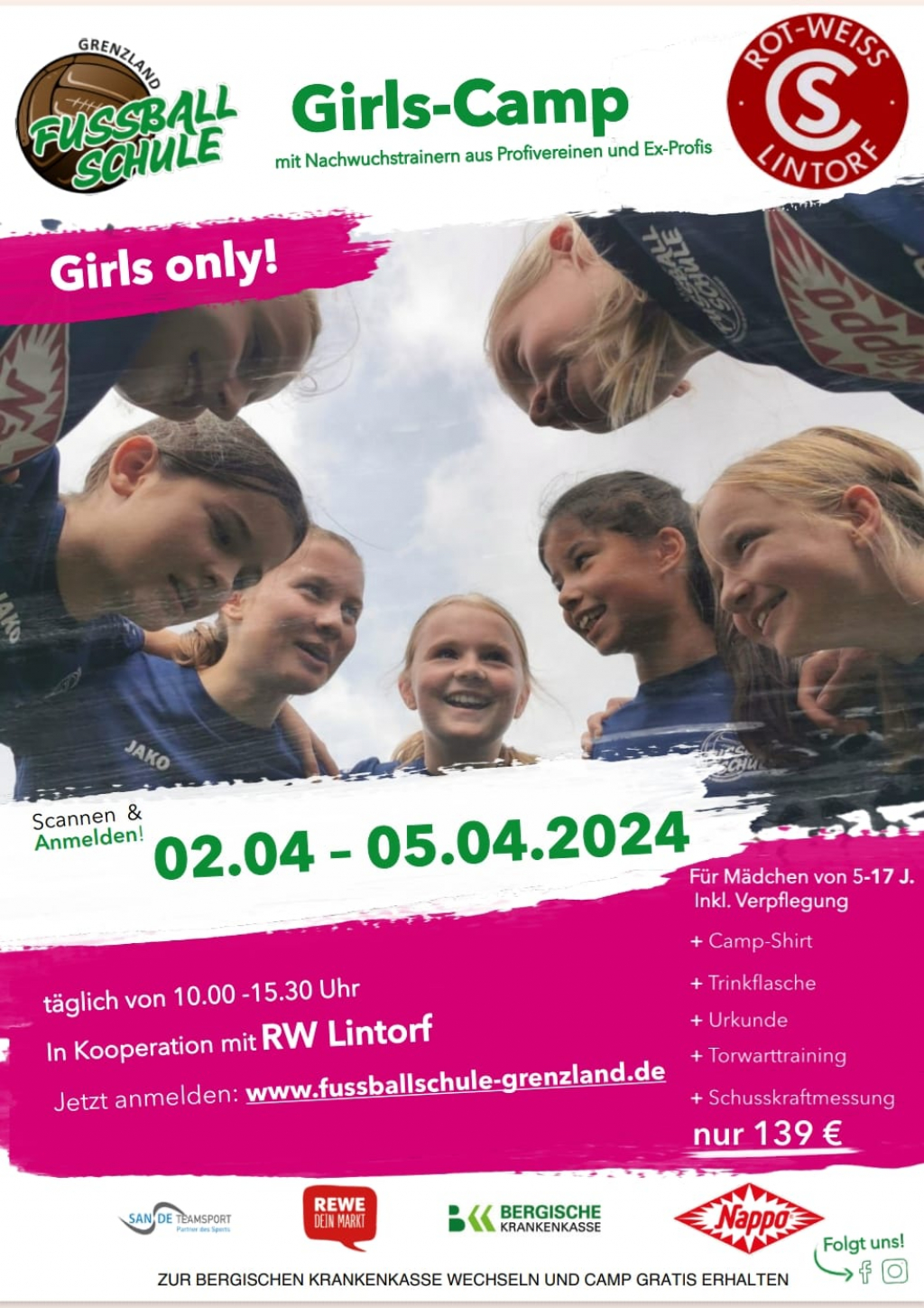 &quot;Girls-only&quot; Ostern-Fußballcamp (02.04. - 05.04.)